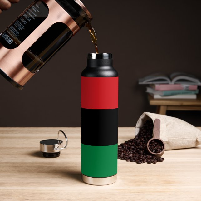 Unia Symbol & Pan African Flag, Kwanzaa Water Bottle (Coffee)
