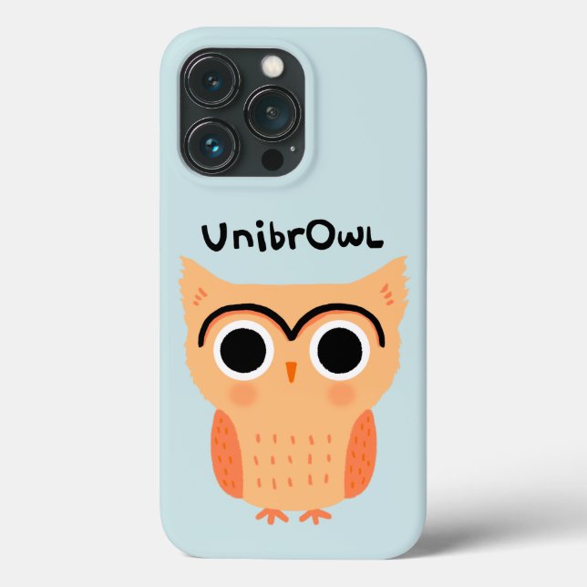 UnibrOwl Unibrow Owl | Funny Cute Eyebrows Owl Case-Mate iPhone Case (Back)