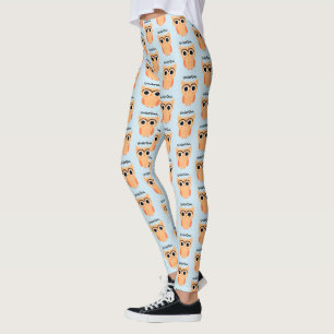 UnibrOwl Unibrow Owl   Funny Cute Owl Pattern Leggings