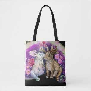 Unibunny Kisses Jackalope Magical Love Tote Bag