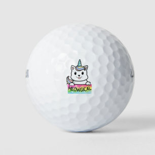 Unicat Caticorn Meowgical Unicorn Cat Men Women Bo Golf Balls