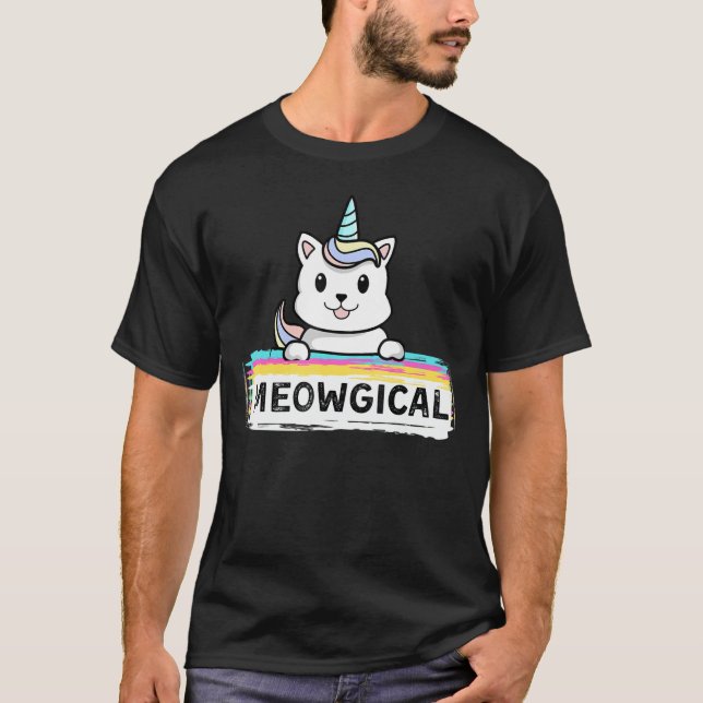 Unicat Caticorn Meowgical Unicorn Cat Men Women Bo T-Shirt (Front)