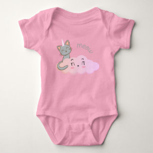 unicat cloud meow  baby bodysuits