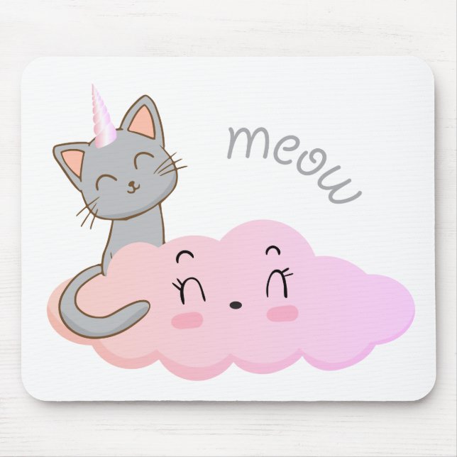 unicat cloud meow mouse pad (Front)