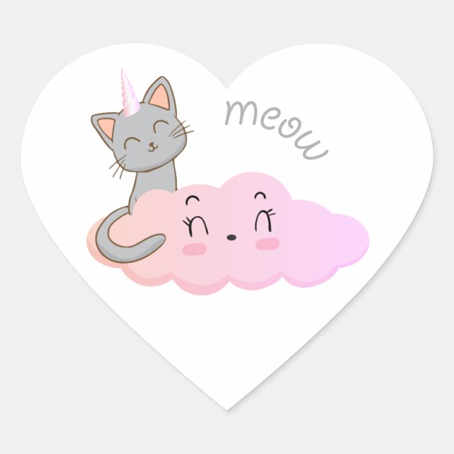 unicat cloud meow sticker (Front)