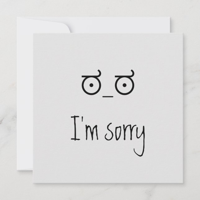 Unicode im sorry card. thank you card (Front)