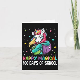 Unicorn 100 Days Happy Magical 100 Days Of School Card