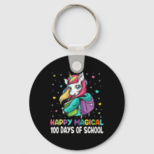 Unicorn 100 Days Happy Magical 100 Days Of School Key Ring