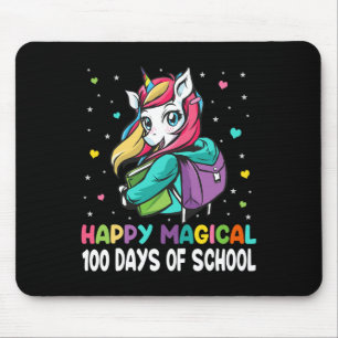Unicorn 100 Days Happy Magical 100 Days Of School  Mouse Mat