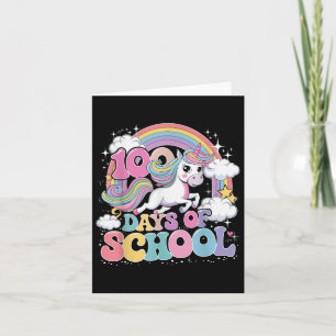 Unicorn 100 Days Of School 100th Day Of School Tea Card