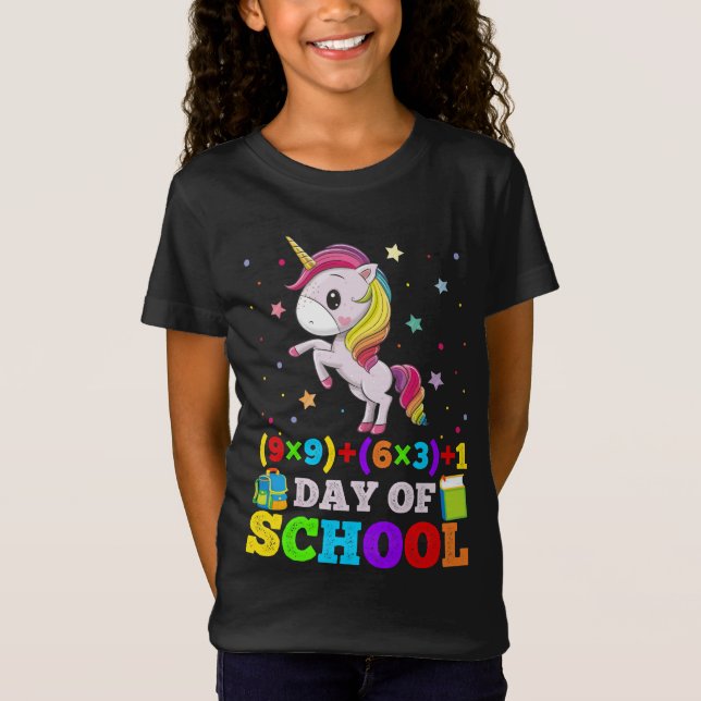Unicorn 100 Days Smarter  T-Shirt (Front)
