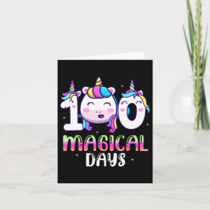 Unicorn 100 Magical Days Girls Kids 100th Day Of S Card