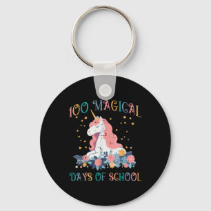 Unicorn 100 Magical Days School 100th Day Toddler Key Ring