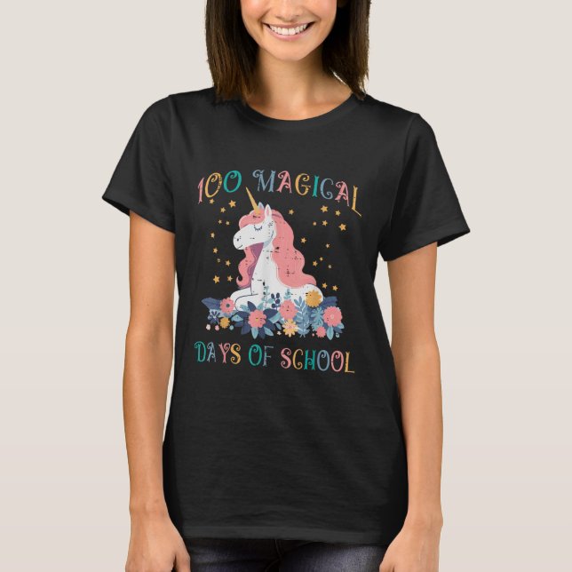 Unicorn 100 Magical Days School 100th Day Toddler  T-Shirt (Front)