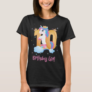 Unicorn 10th Birthday Seven 10 Years Old Girl Kids T-Shirt