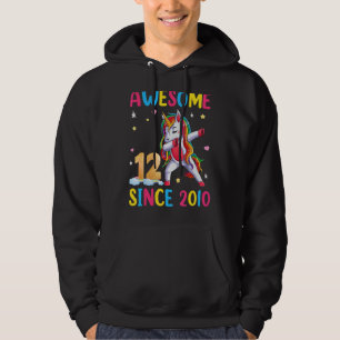 Unicorn 12th Birthday Outfit For Girls Awesome 12 Hoodie