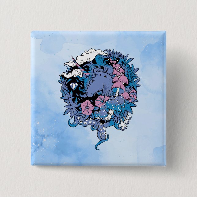 Unicorn 15 Cm Square Badge (Front)