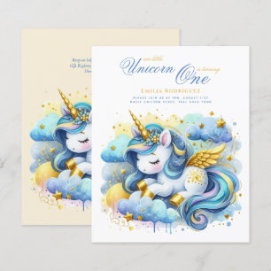 Unicorn 1st Birthday (or EDIT AGE) Teal Gold