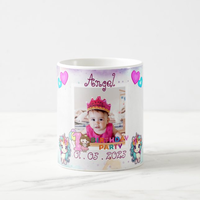 Unicorn- 1st Birthday Party Mug Souvenir  (Center)