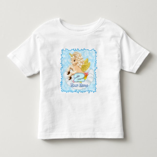 Unicorn 2 Year Old Birthday t-shirts (Front)