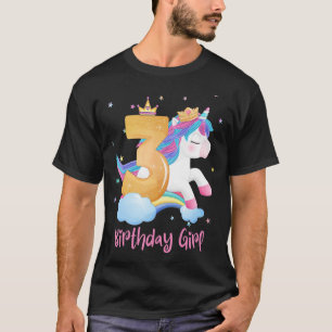 Unicorn 3rd Birthday Seven 3 Years Old Girl Kids T-Shirt
