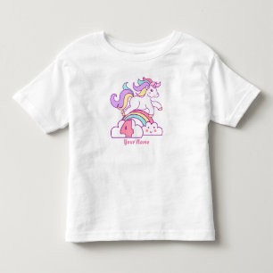 Unicorn 4th Birthday Toddler T-Shirt