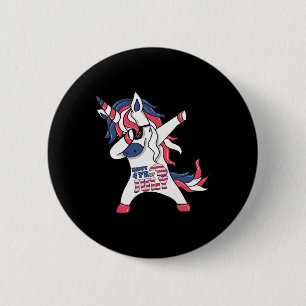 Unicorn 4th Of July I Independence Day Shirt 6 Cm Round Badge