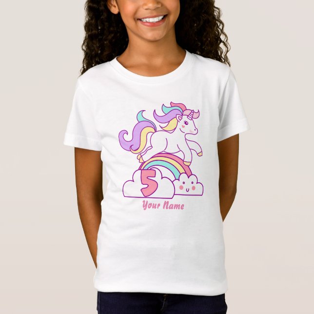 Unicorn 5th Birthday T-Shirt (Front)