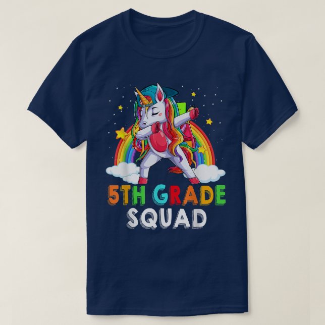 Unicorn 5th Grade Teacher Student 1st First Day Of T-Shirt (Design Front)