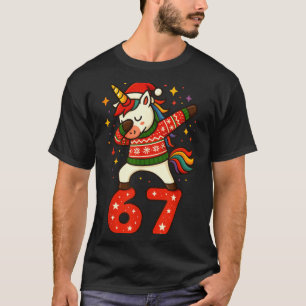 Unicorn 67 Meme Six Seven Funny Christmas  T-Shirt
