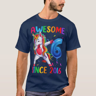 Unicorn 6th Birthday Outfit For Girls, Awesome 6 S T-Shirt