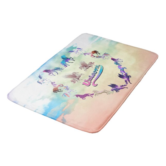 Unicorn Abstract Art Memory Foam   Bath Mat (Angled)
