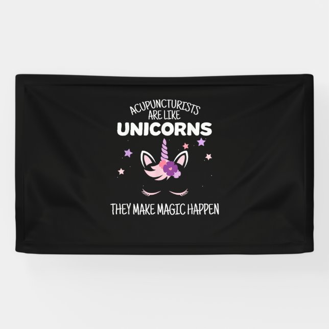 Unicorn Acupuncturist Gift, Acupuncture T-Shirt Banner (Horizontal)