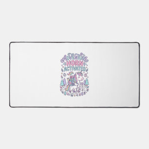 Unicorn Adventure Horn Activated Cute Pastel Graph Desk Mat