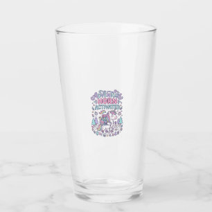 Unicorn Adventure Horn Activated Cute Pastel Graph Glass