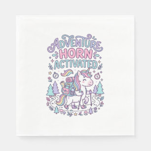 Unicorn Adventure Horn Activated Cute Pastel Graph Napkin