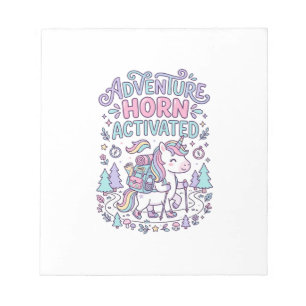 Unicorn Adventure Horn Activated Cute Pastel Graph Notepad