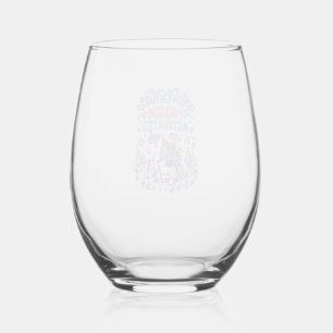 Unicorn Adventure Horn Activated Cute Pastel Graph Stemless Wine Glass