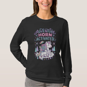 Unicorn Adventure Horn Activated Cute Pastel Graph T-Shirt
