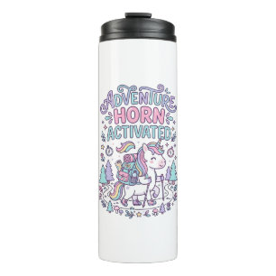 Unicorn Adventure Horn Activated Cute Pastel Graph Thermal Tumbler