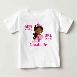 Unicorn African American Mermaid Girl T-Shirt