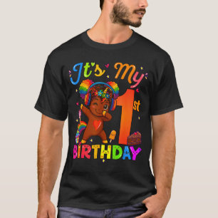 Unicorn Afro 1st Birthday Girl Natural Hair Afro A T-Shirt
