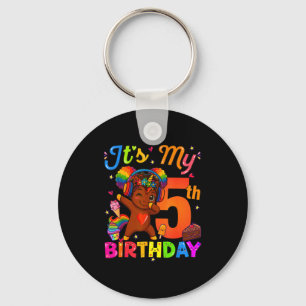 Unicorn Afro 5th Birthday Girl Natural Hair Afro A Key Ring