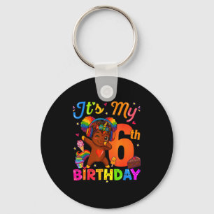 Unicorn Afro 6th Birthday Girl Natural Hair Afro A Key Ring