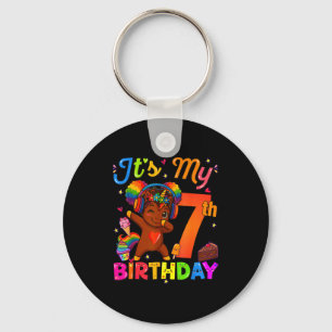 Unicorn Afro 7th Birthday Girl Natural Hair Afro A Key Ring