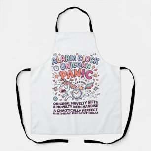 Unicorn Alarm Clock Unicorn Panic Bold Typography  Apron