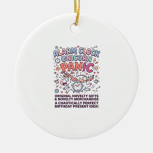 Unicorn Alarm Clock Unicorn Panic Bold Typography Ceramic Tree Decoration