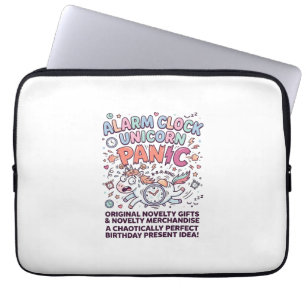 Unicorn Alarm Clock Unicorn Panic Bold Typography Laptop Sleeve