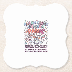 Unicorn Alarm Clock Unicorn Panic Bold Typography Paper Coaster