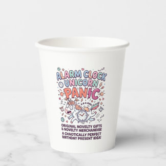 Unicorn Alarm Clock Unicorn Panic Bold Typography  Paper Cups